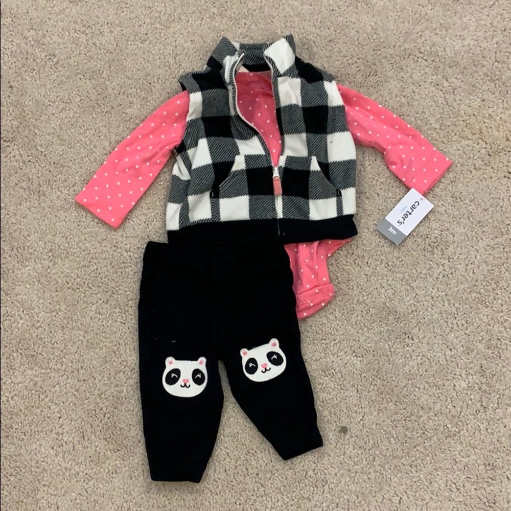 NWT Carter’s girl panda set